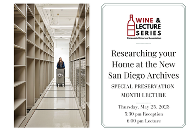 Wine & Lecture: Researching your home at the Assessor/Recorder/County Clerk