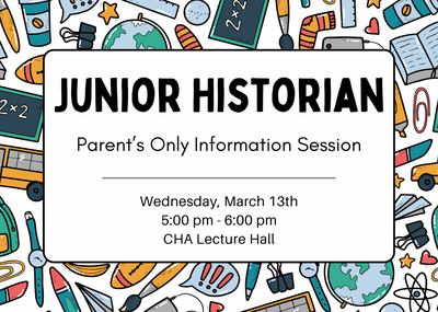 Junior Historian Parents-Only Information Session