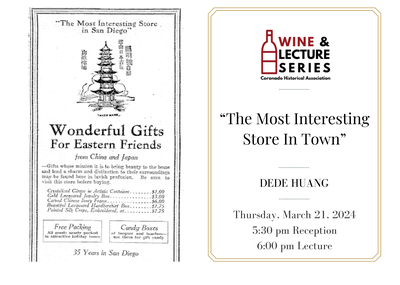 Wine & Lecture: "The Most Interesting Store In Town": Quon Mane & San Diego's Chinese-American Legacy